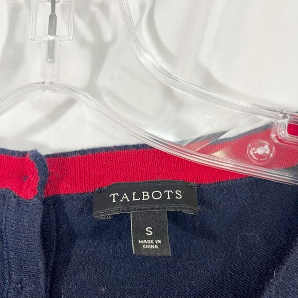 Talbots Navy Blue & Red Dog Novelty Print Sweater - Size Small - Picture 3 of 6